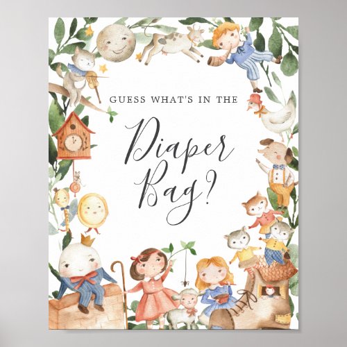 Nursery Rhymes Guess Whats in the Diaper Bag Poster