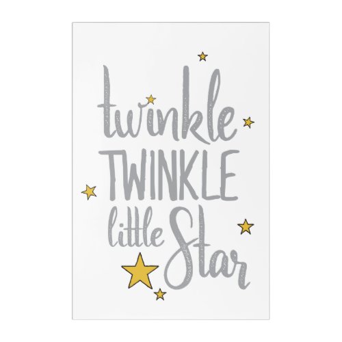 Nursery Rhymes Image Twinkle Twinkle Little Design Acrylic Print