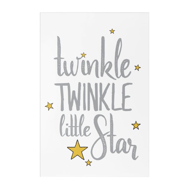 Nursery Rhymes Image Twinkle Twinkle Little Design Acrylic Print (Front)