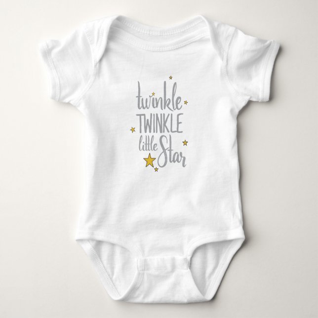 Nursery Rhymes Image Twinkle Twinkle Little Design Baby Bodysuit (Front)