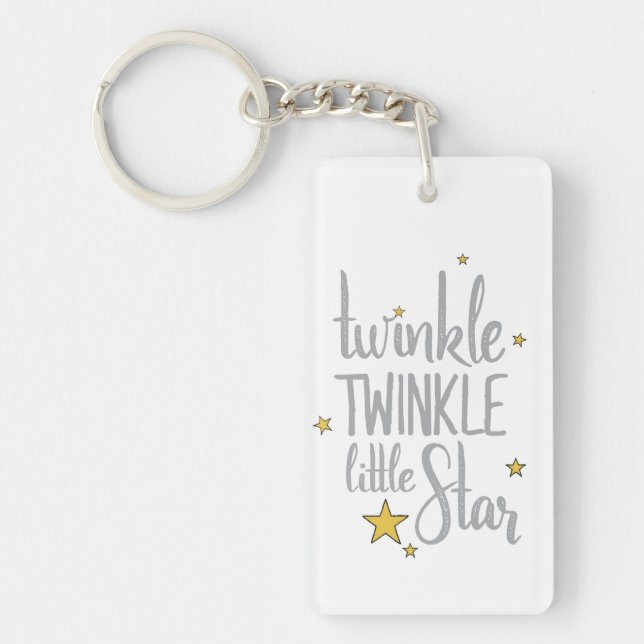 Nursery Rhymes Image Twinkle Twinkle Little Design Keychain (Front)