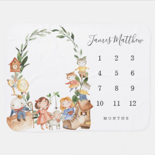 Nursery Rhymes Monthly Milestone Baby Blanket