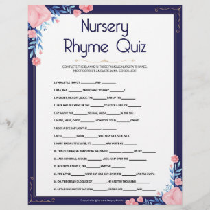 Nursery Rhymes Quiz [Floral Frame] Letterhead