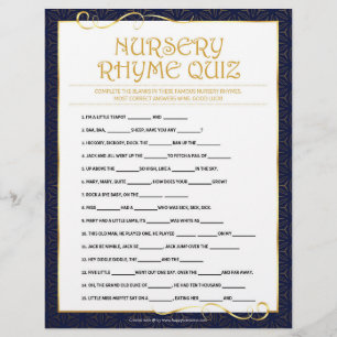 Nursery Rhymes Quiz [Golden Blue] Letterhead