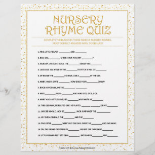 Nursery Rhymes Quiz [Golden Sparkles] Letterhead
