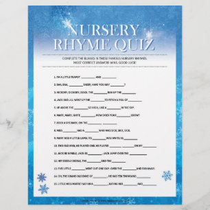 Nursery Rhymes Quiz [Snowy Blue] Letterhead