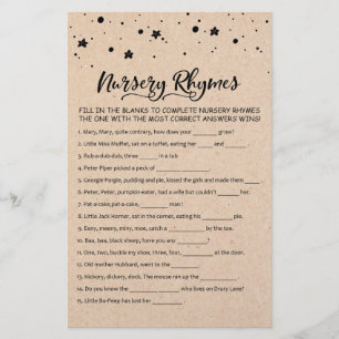 Nursery Rhymes with Answers Baby Shower Party Game
