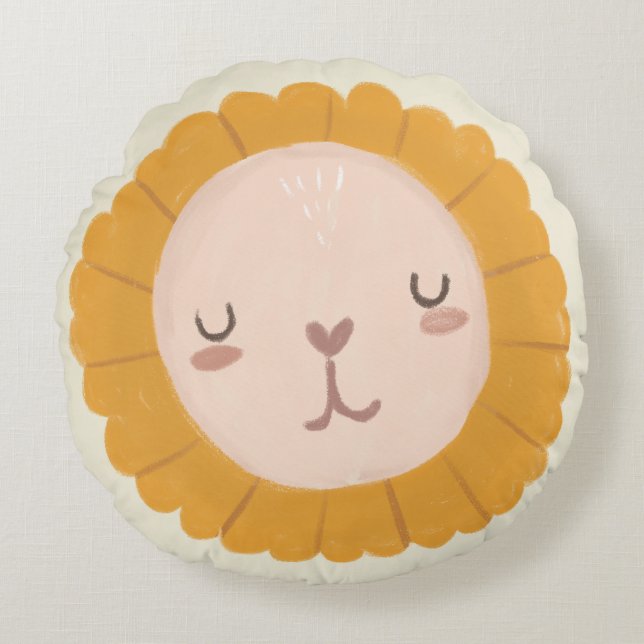 Nursery Room Cute lion baby  Round Pillow (Front)