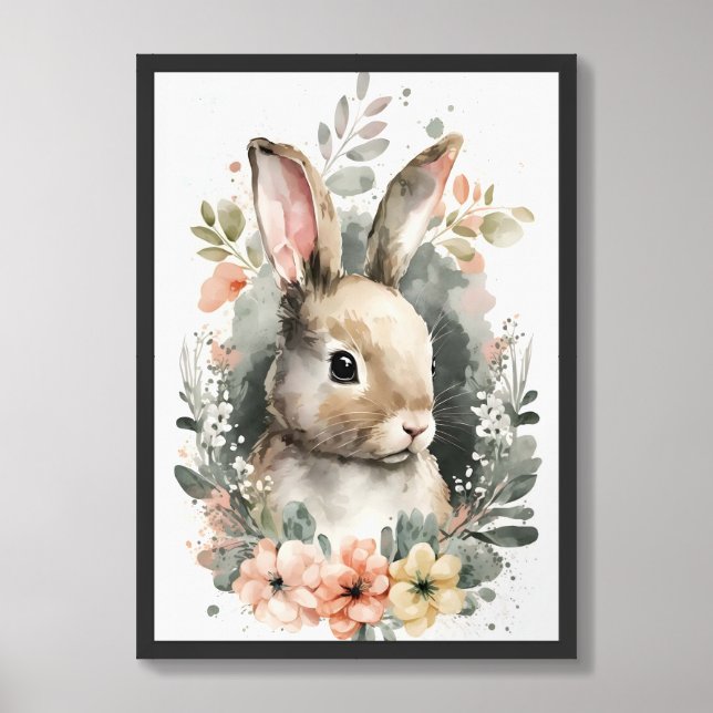 Nursery Room Rabbit Poster (Framed Front)