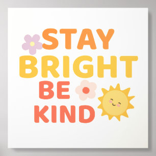 Nursery Room Wall Decor - Stay bright be kind Acrylic Photo Tile