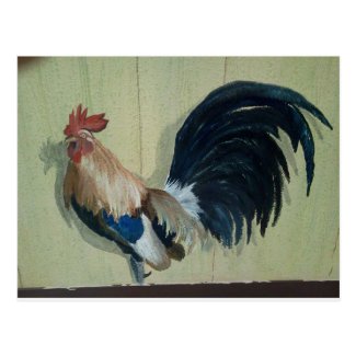Nursery Rooster Mural Postcard