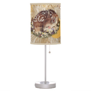 Nursery Sleeping Baby Deer  Table Lamp