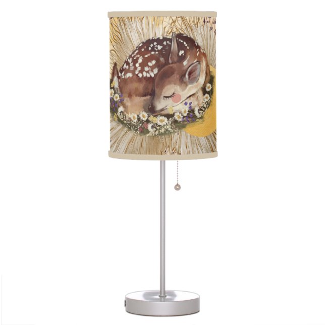 Nursery Sleeping Baby Deer  Table Lamp (Left)