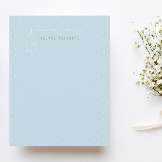 Nursery stationery baby blue cute Note Card (Creator Uploaded)
