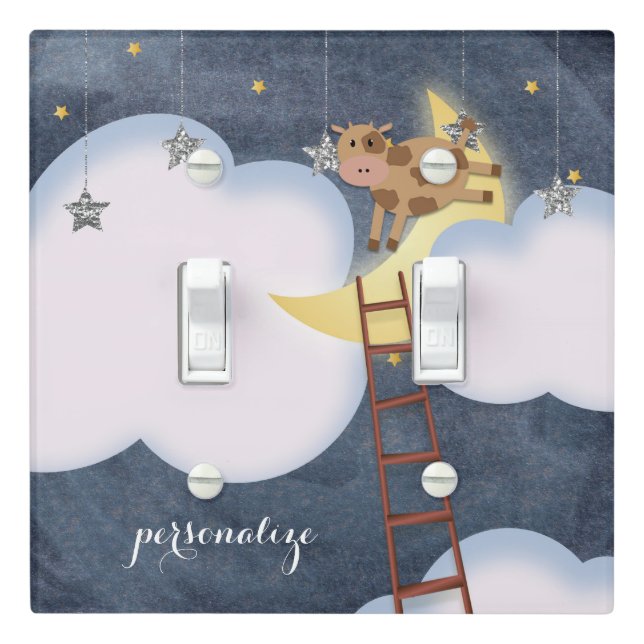 Nursery Storybook Nursery Rhymes Bedroom Light Switch Cover (In Situ)