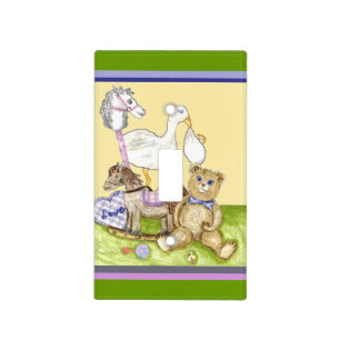 Nursery Stuffed Animals Baby Lightswitch Plate