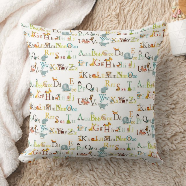 Nursery Throw Cushion - Colorful Alphabet (Blanket)