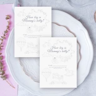 Nursery Toile How big is mommy's belly game Enclosure Card