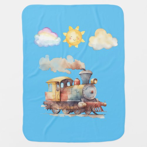 Nursery train baby blanket