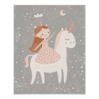 Nursery Unicorn Wall Art, Cute Kids Playroom Decor