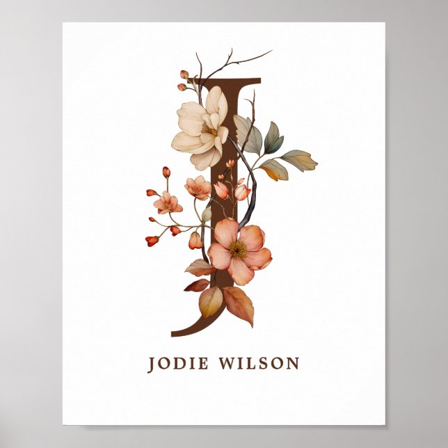 Nursery Wall Art Girl Cottagore Letter J (Front)