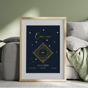 Nursery wall art new baby Custom name Libra