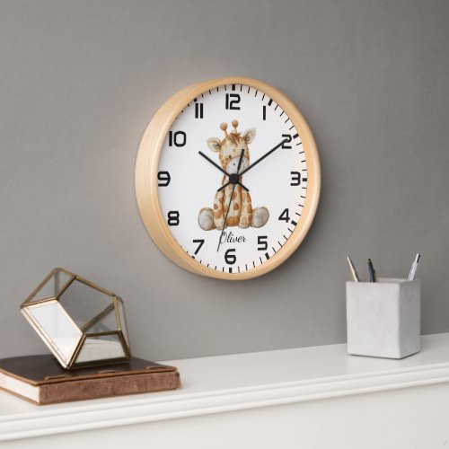 Nursery wall Clock _ To Personalize _ Giraffe 