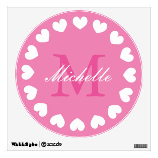 Nursery wall decal sticker with elegant monogram