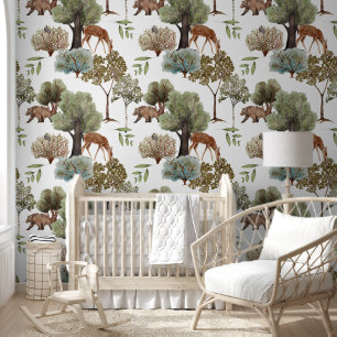 Nursery Woodland Animal Forest Wallpaper