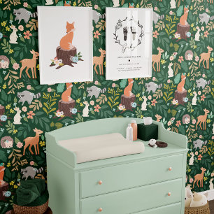 Nursery Woodland Forest Animals Foliage & Florals Wallpaper
