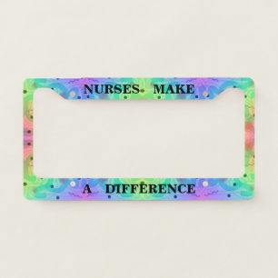 Nurses Abstract Retro License Plate Frame