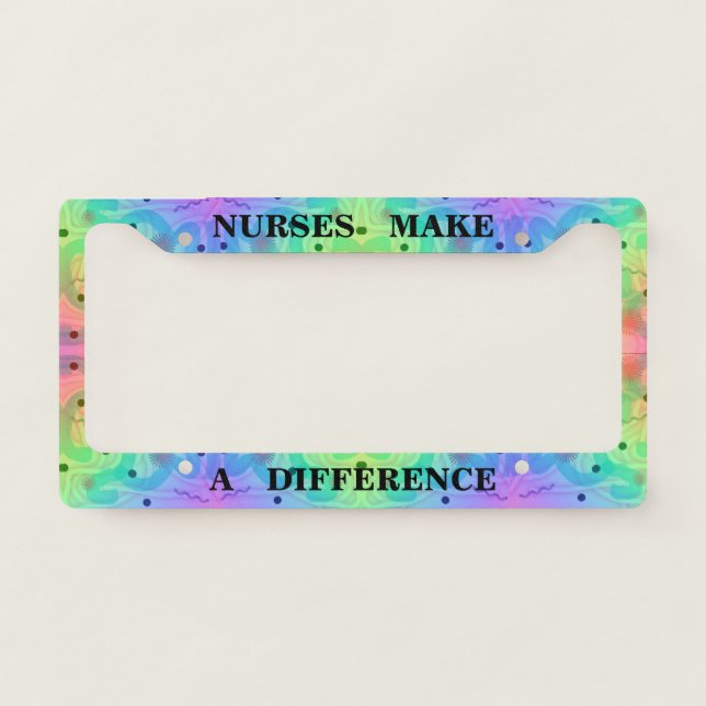 Nurses Abstract Retro License Plate Frame (Front)