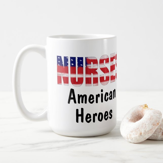 Nurses, American Heroes Coffee Mug (With Donut)
