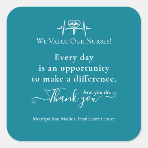 Nurses Appreciation Week Healthcare Symbol Bulk Square Sticker