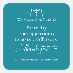 Nurses Appreciation Week Healthcare Symbol Bulk Square Sticker