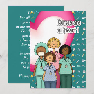 Nurses are All Heart. Custom Flat Cards