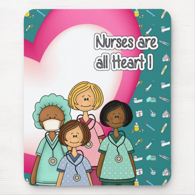 Nurses are all Heart. Gift Mouse Pad (Front)