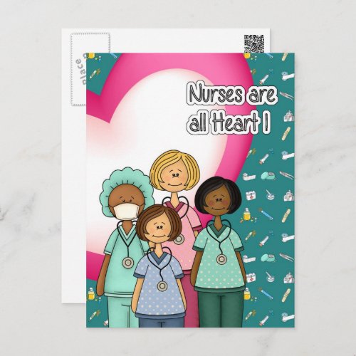 Nurses are all Heart   Postcard