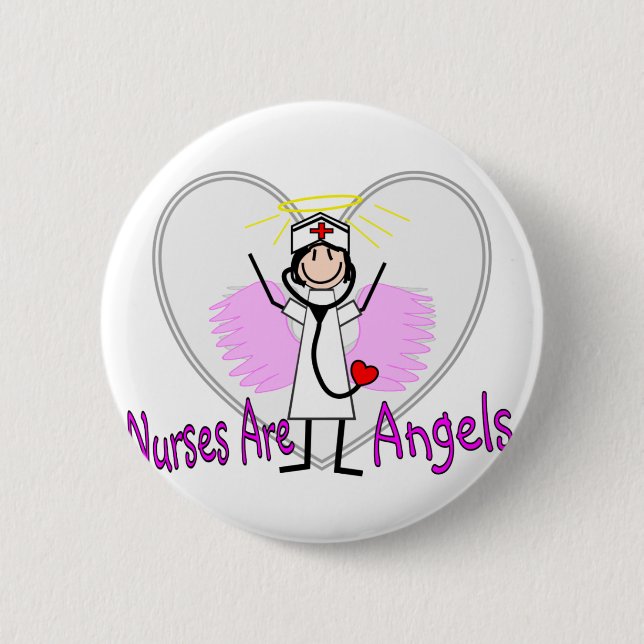 Nurses Are Angels Button (Front)