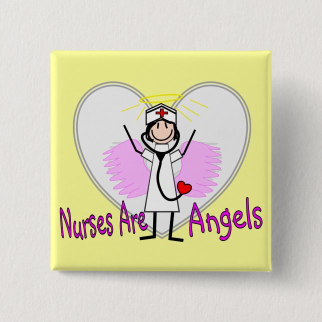 Nurses Are Angels Button (Front)