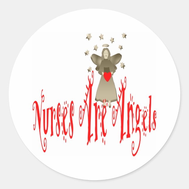 Nurses Are Angels Classic Round Sticker (Front)