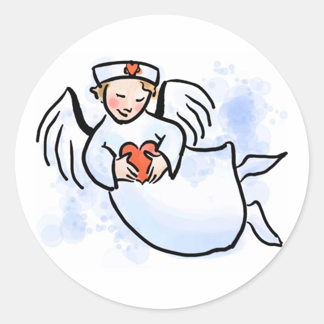 Nurses Are Angels Classic Round Sticker (Front)