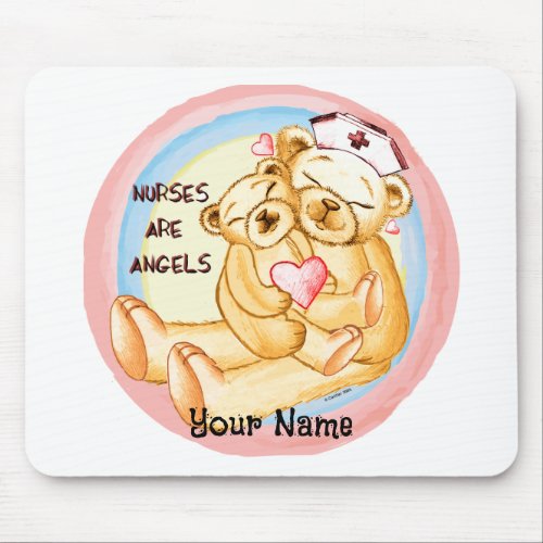 Nurses Are Angels custom name Mouse Pad