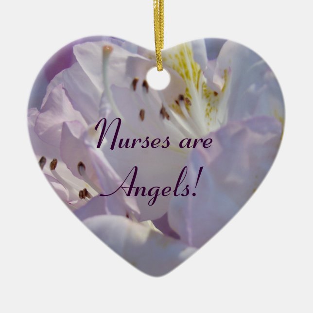 Nurses are Angels! gifts hanging Heart Ornament (Front)