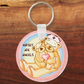 Nurses are angels keychain