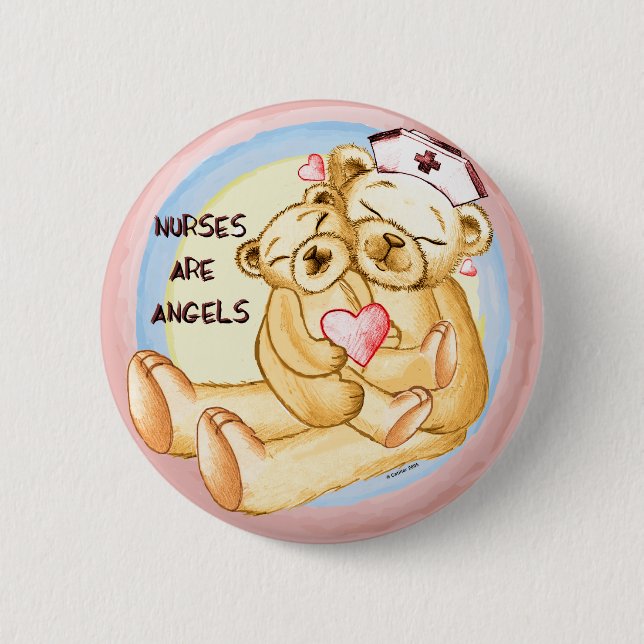 Nurses are angels  pinback button (Front)