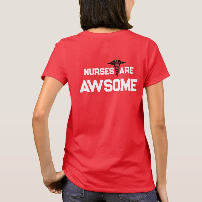 Nurses Are Awesome Women's Basic T-Shirt (Back)