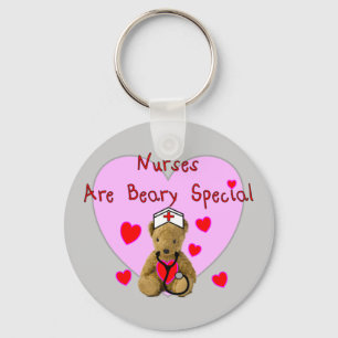 Nurses are BEARY Special Teddy Bear Gifts Keychain