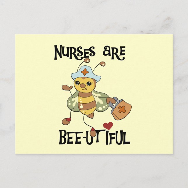 Nurses Are Bee-utiful T-shirts and Gifts Postcard (Front)