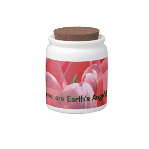 Nurses are Earth's Angels! candy jars Pink Tulips